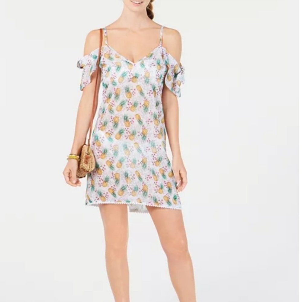 Miken Flutter-Sleeve Cover-up Dress